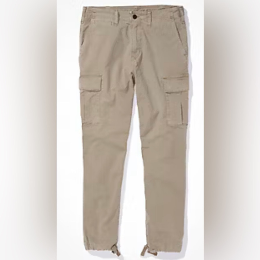 American Eagle Cargo Pants Mens 32X32 Bone Khaki Relaxed Flex Original Straight